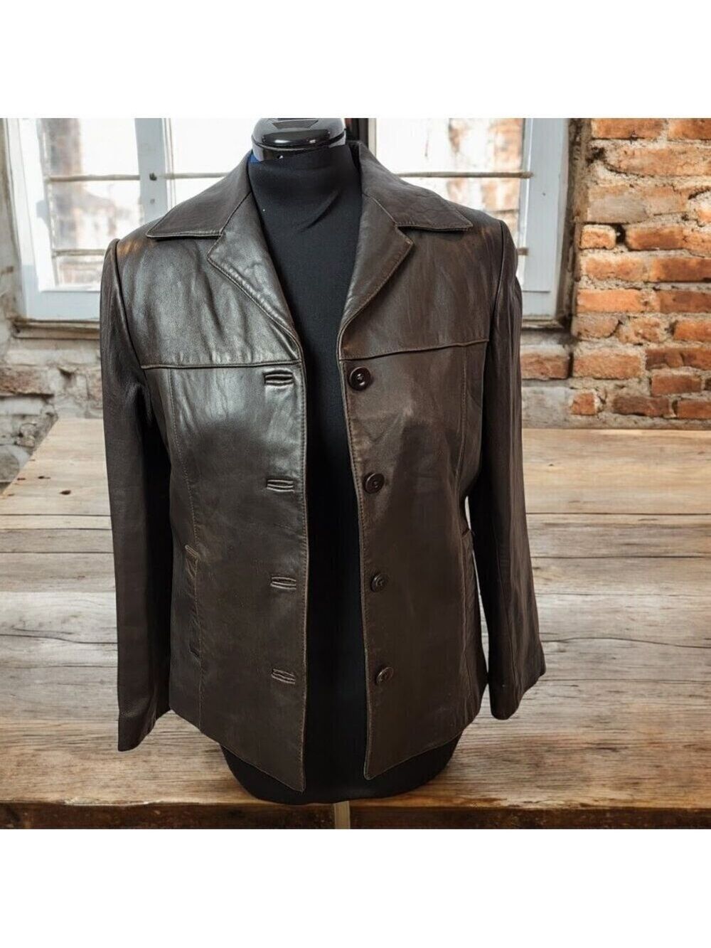 Vintage Anonymous by John Carlisle Leather Jacket - Size L Petite